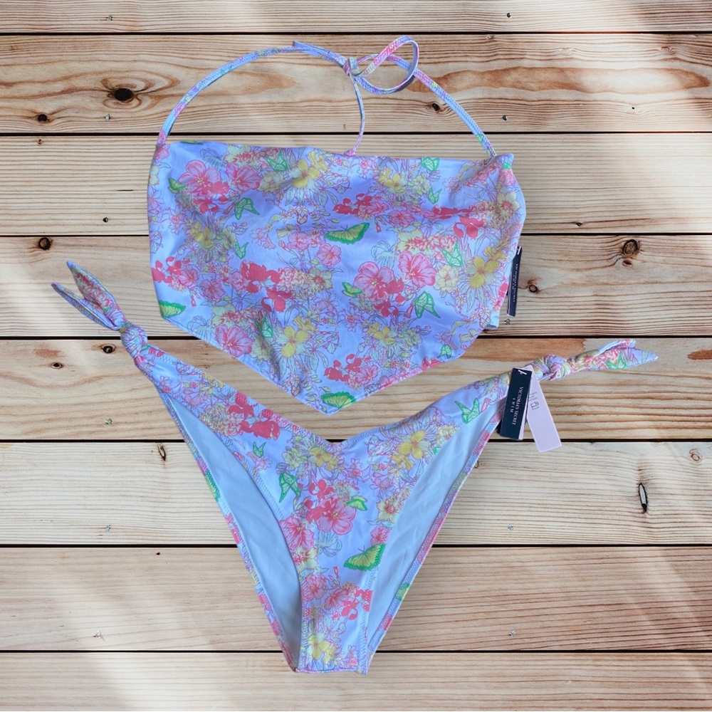 Victoria’s Secret Triangle Top Cheeky Side Bikini Swimsuit in Pink Floral